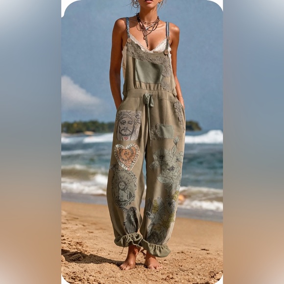 Hand Crafted Pants - “Do you believe?“ overalls